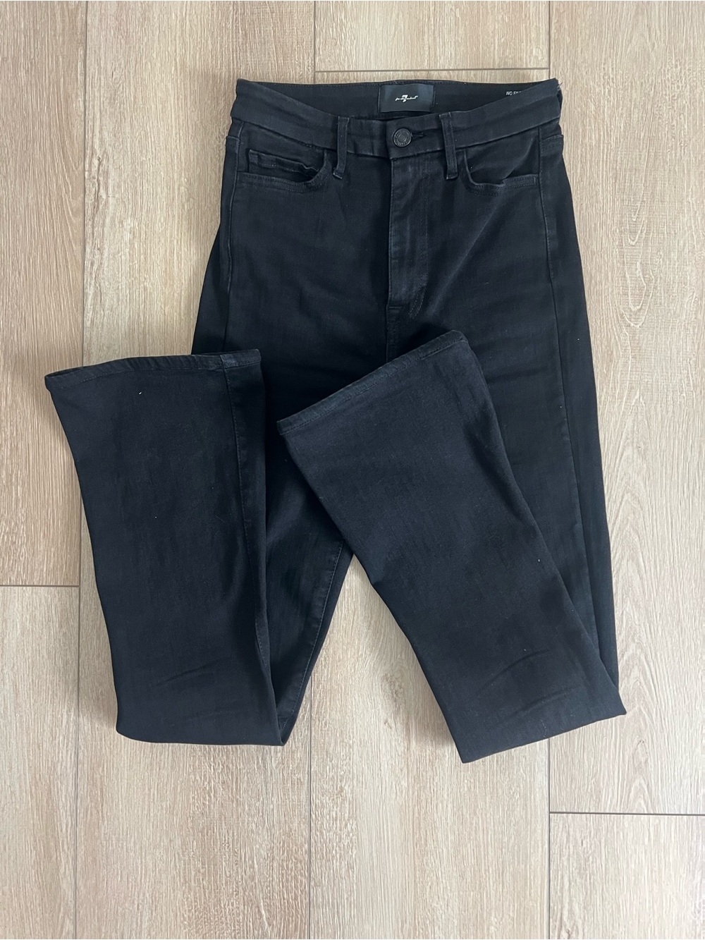 7 For All Mankind Black Denim Jeans Ultra High Rise Skinny Bootcut size 25 women